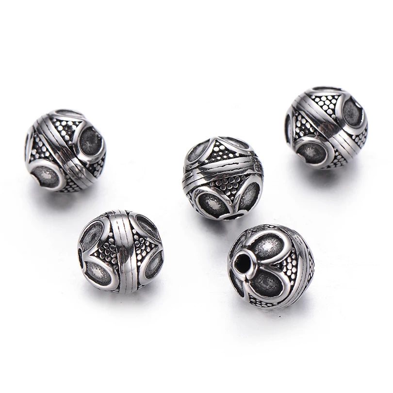 Pipitree DIY Vintage Stainless Steel Beads Claw Elephant Dragon Skull Beads Spacers Charms for Men Bracelet Jewelry Making