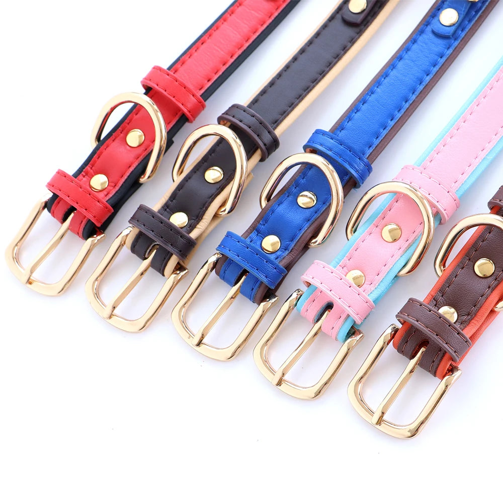 Bling Dog Accessories Collars Personalized Leather Small Puppy Cat Chihuahua Collar Custom DIY Name Necklace Free Charms Pendant