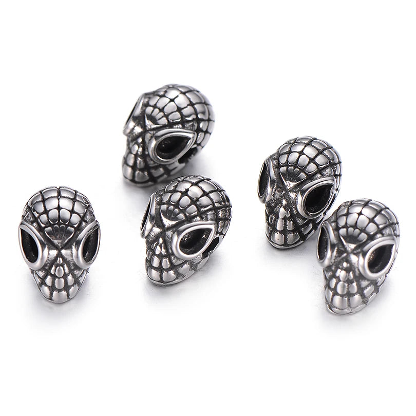 Pipitree DIY Vintage Stainless Steel Beads Claw Elephant Dragon Skull Beads Spacers Charms for Men Bracelet Jewelry Making