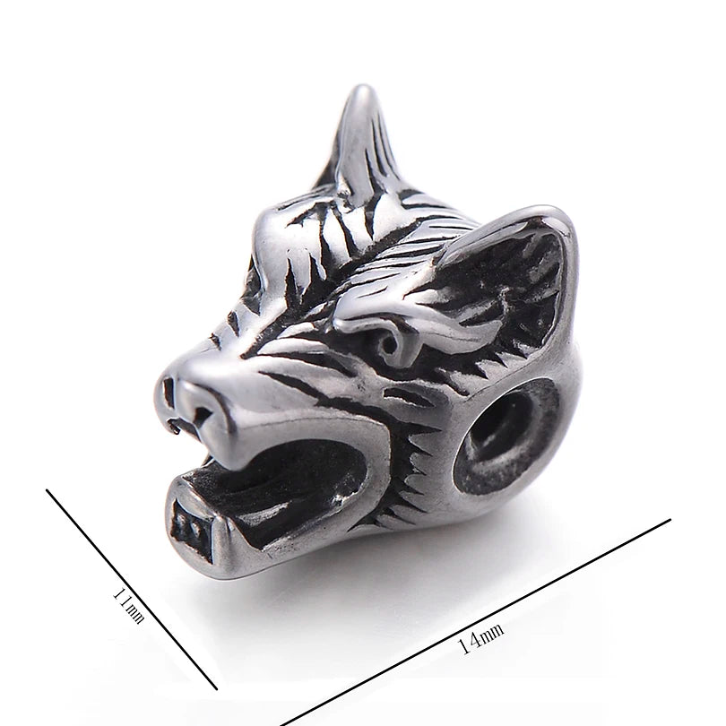 Pipitree DIY Vintage Stainless Steel Beads Claw Elephant Dragon Skull Beads Spacers Charms for Men Bracelet Jewelry Making