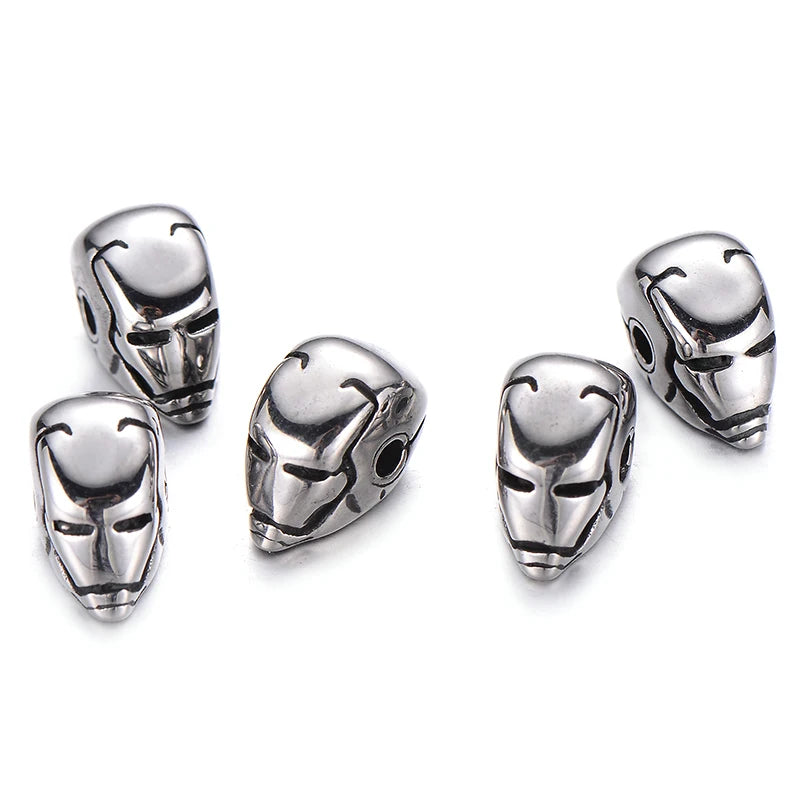 Pipitree DIY Vintage Stainless Steel Beads Claw Elephant Dragon Skull Beads Spacers Charms for Men Bracelet Jewelry Making