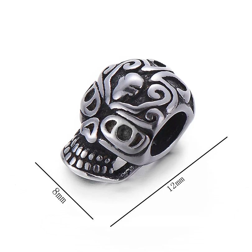 Pipitree DIY Vintage Stainless Steel Beads Claw Elephant Dragon Skull Beads Spacers Charms for Men Bracelet Jewelry Making