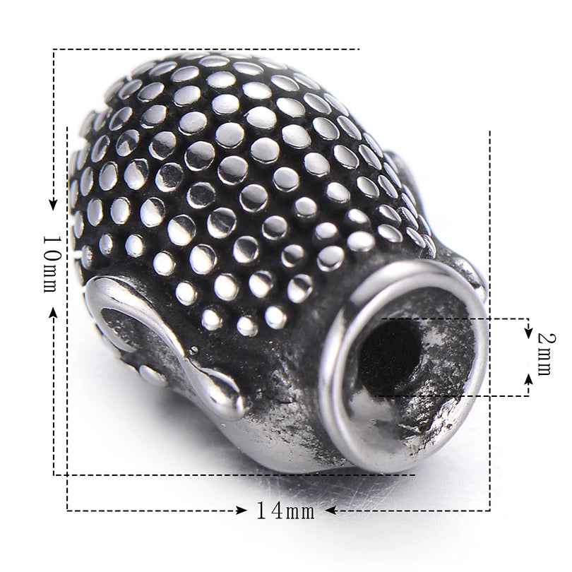 Pipitree DIY Vintage Stainless Steel Beads Claw Elephant Dragon Skull Beads Spacers Charms for Men Bracelet Jewelry Making