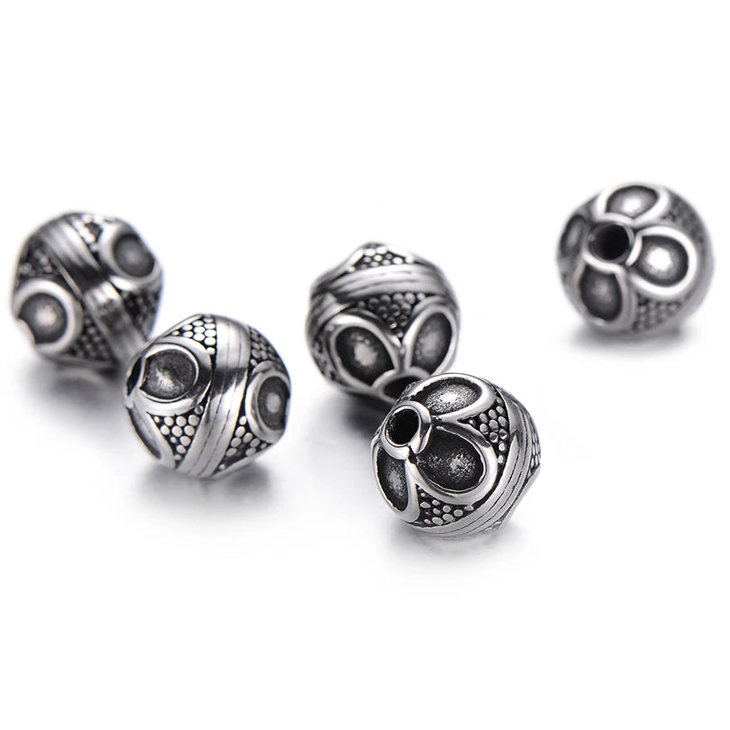 Pipitree DIY Vintage Stainless Steel Beads Claw Elephant Dragon Skull Beads Spacers Charms for Men Bracelet Jewelry Making