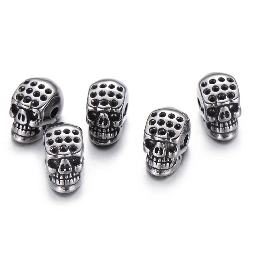 Pipitree DIY Vintage Stainless Steel Beads Claw Elephant Dragon Skull Beads Spacers Charms for Men Bracelet Jewelry Making