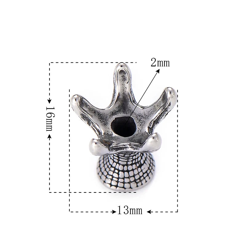 Pipitree DIY Vintage Stainless Steel Beads Claw Elephant Dragon Skull Beads Spacers Charms for Men Bracelet Jewelry Making