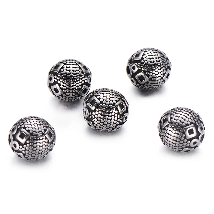 Pipitree DIY Vintage Stainless Steel Beads Claw Elephant Dragon Skull Beads Spacers Charms for Men Bracelet Jewelry Making