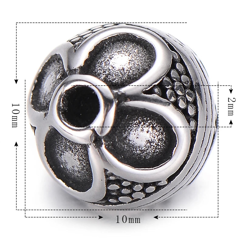 Pipitree DIY Vintage Stainless Steel Beads Claw Elephant Dragon Skull Beads Spacers Charms for Men Bracelet Jewelry Making