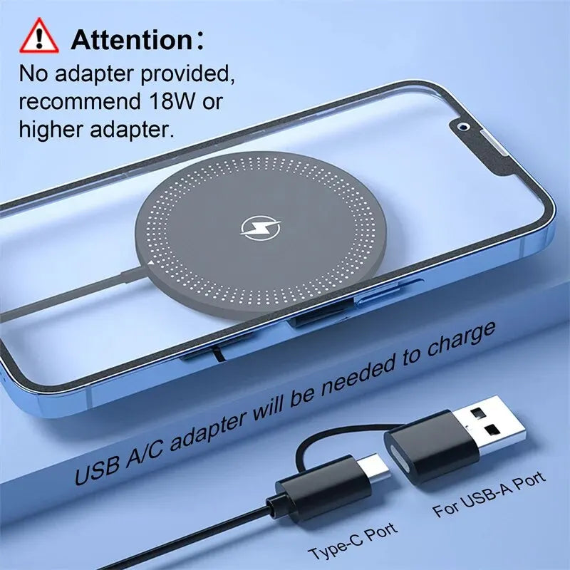 30W Magnetic Wireless Charger Pad Fast Charging Stand for iPhone 15 14 13 12 Pro Airpods PD Macsafe Phone Chargers Dock Station