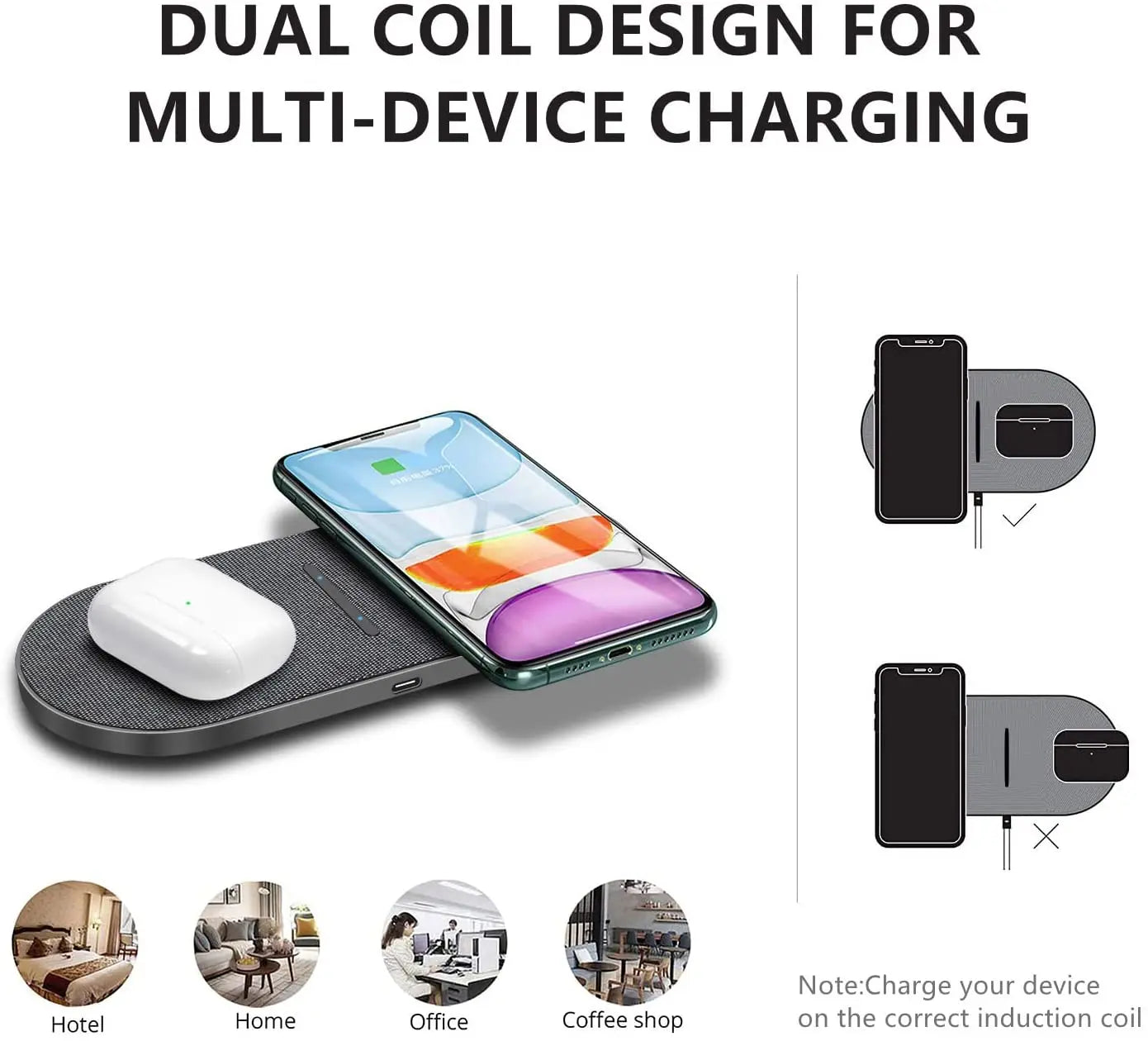 2 in 1 40W Wireless Charging Station for iPhone 16 15 14 13 12 11 XS Airpods 3 Pro 20W Fast Dual Charger Pad For Samsung S23 S24