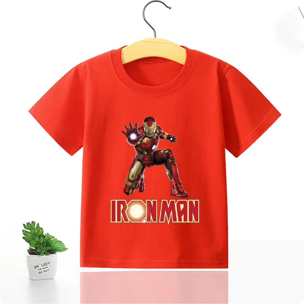 Marvels Children Cotton T Shirt Spidermans Boys Girls Clothes Wolverine Hulk Cartoon Tees Shirts Summer Tops cute baby Clothing