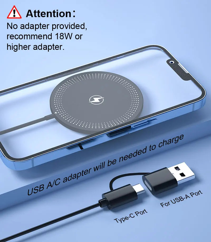 30W Magnetic Wireless Charger Pad Fast Charging Stand for iPhone 15 14 13 12 Pro Airpods PD Macsafe Phone Chargers Dock Station