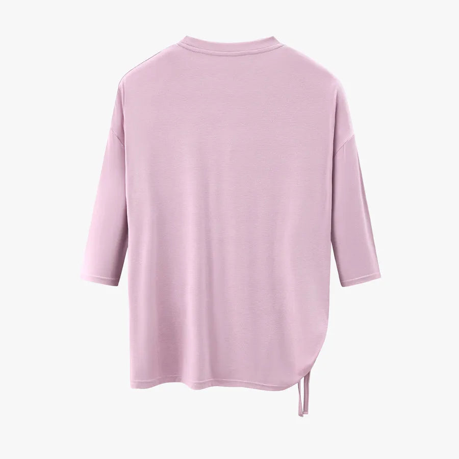 AS 2023 summer string T shirt soft and breathable modal fabric 3/4 sleeve woman clothes  ( Ship out in 1 day)