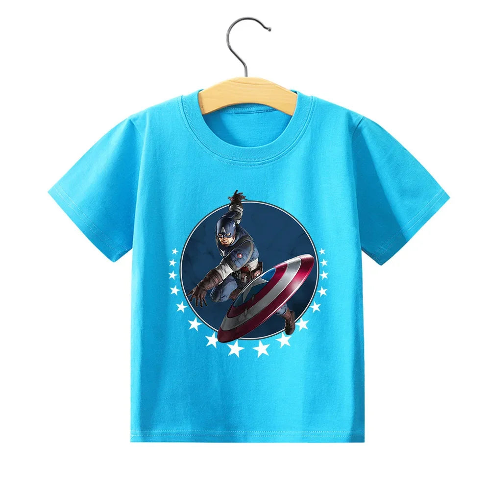 Marvels Children Cotton T Shirt Spidermans Boys Girls Clothes Wolverine Hulk Cartoon Tees Shirts Summer Tops cute baby Clothing