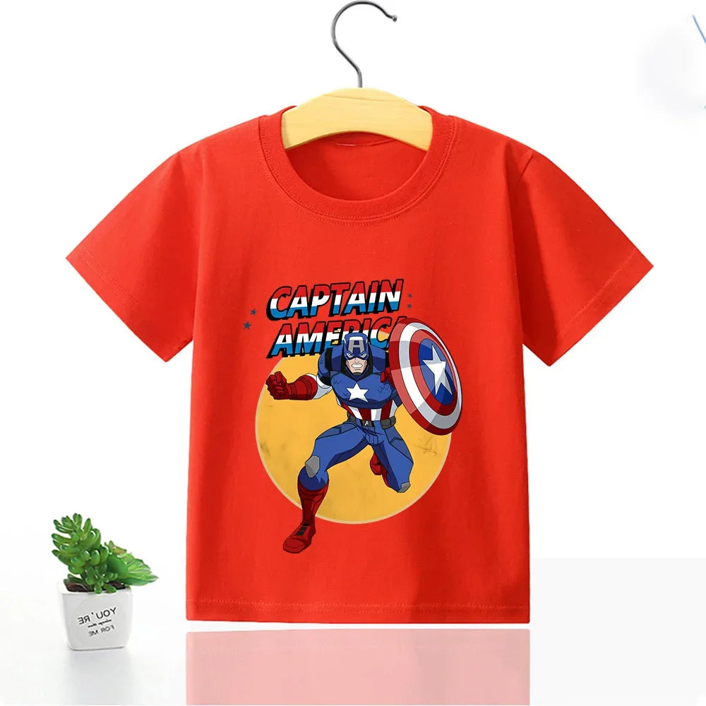 Marvels Children Cotton T Shirt Spidermans Boys Girls Clothes Wolverine Hulk Cartoon Tees Shirts Summer Tops cute baby Clothing