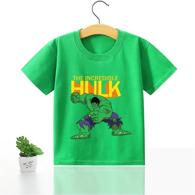 Marvels Children Cotton T Shirt Spidermans Boys Girls Clothes Wolverine Hulk Cartoon Tees Shirts Summer Tops cute baby Clothing