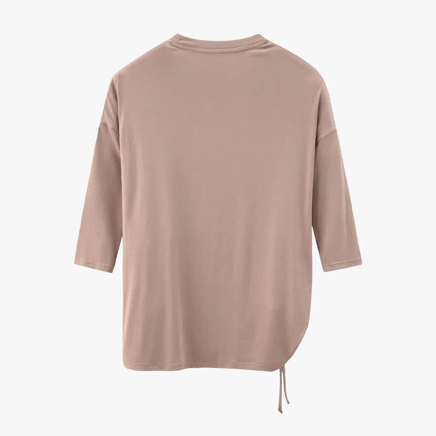 AS 2023 summer string T shirt soft and breathable modal fabric 3/4 sleeve woman clothes  ( Ship out in 1 day)